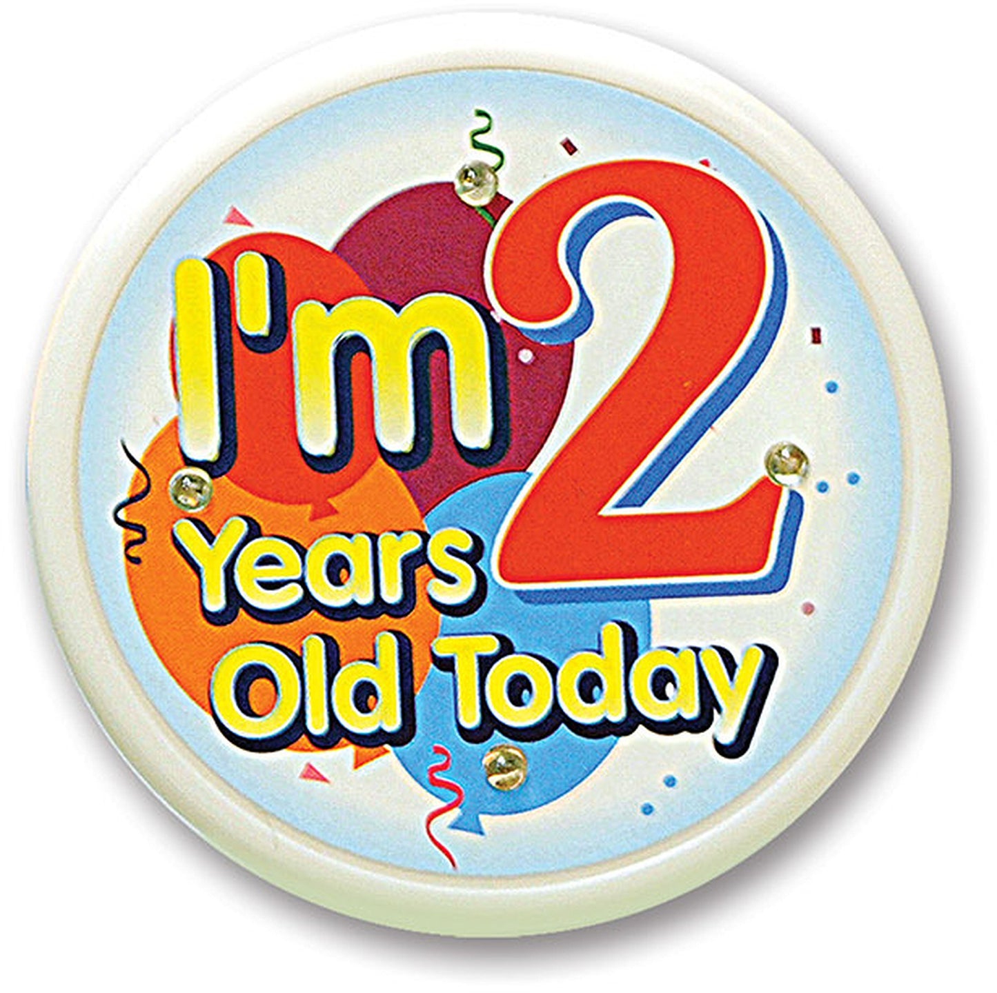I am 2 Years Old 2.25-inch Pinback Button Pin Party Favor Birthday Default Title