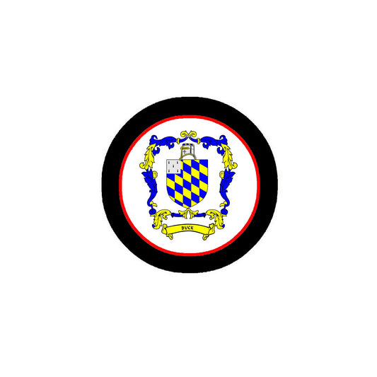 Buck Family Crest 3" Coat of Arms Fridge Round Magnet