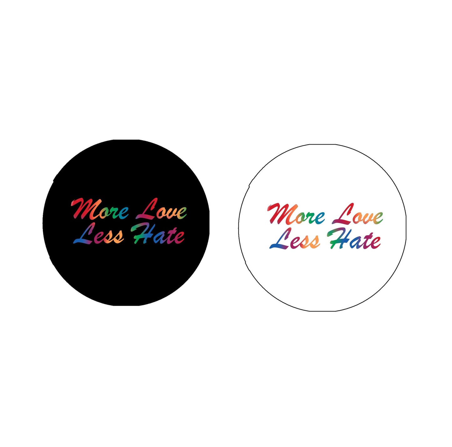 More Love Less Hate 2.25-inch Keychain LGBT Rainbow Flag Support Pride Flag (Black) Default Title