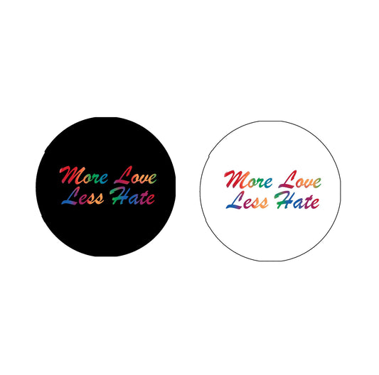 More Love Less Hate 2.25-inch Keychain LGBT Rainbow Flag Support Pride Flag (Black) Default Title