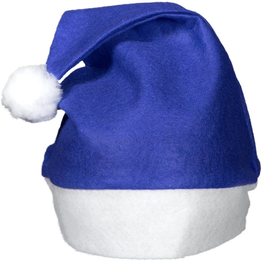 Rosella (12 Pack) Blue Felt Christmas Santa Hats Hanukkah