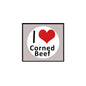Pinback badge with red heart and Corned Beef text