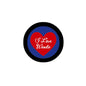 2.25-inch pinback button with blue center, red heart, and 'I Love Wanda' text