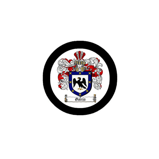 Garcia Family Crest 3-inch Coat of Arms Pin Back Button Badge Default Title