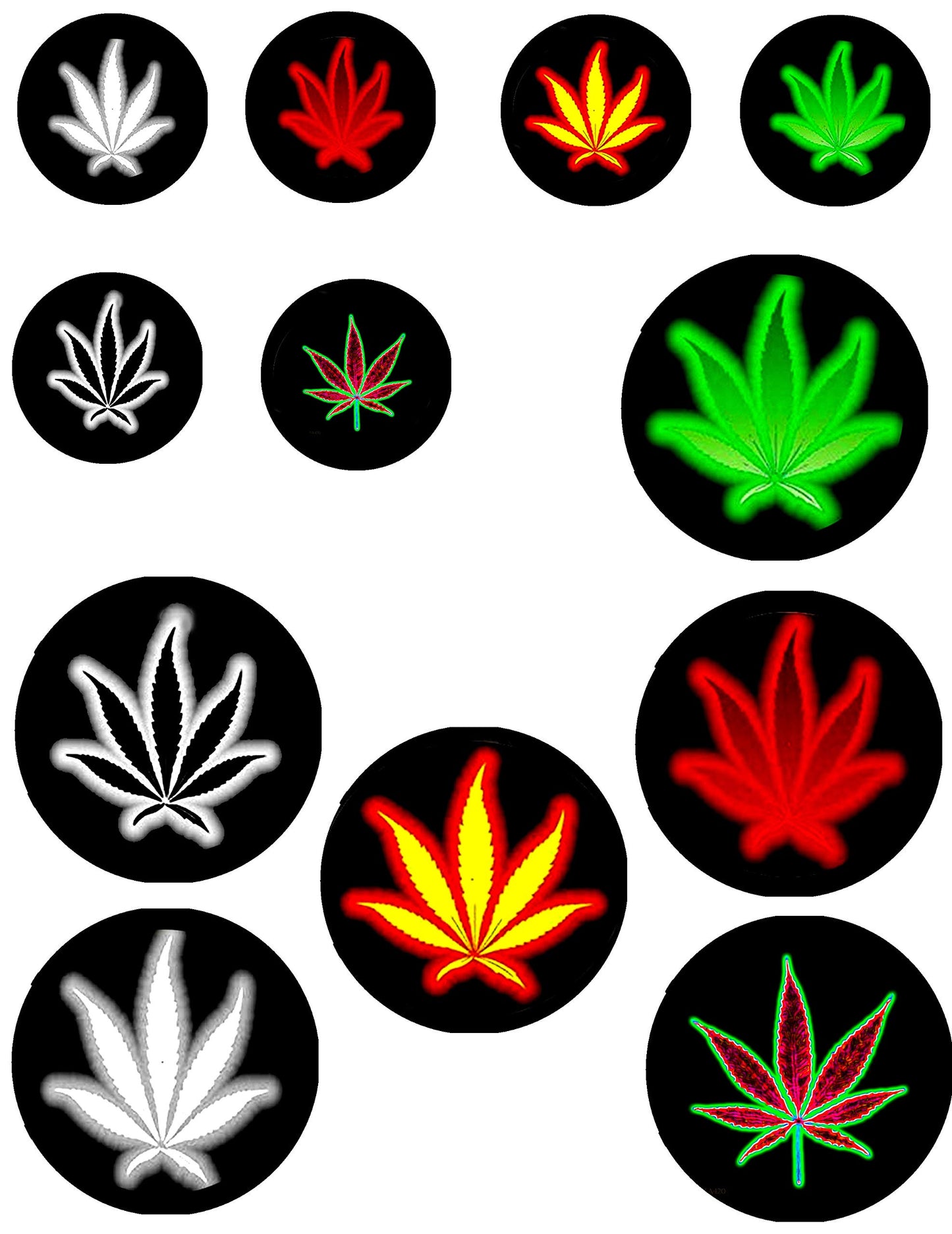 Marijuana Marihuana Set 10 Pinback Badge 2.25-inch & 1.25-inch Default Title