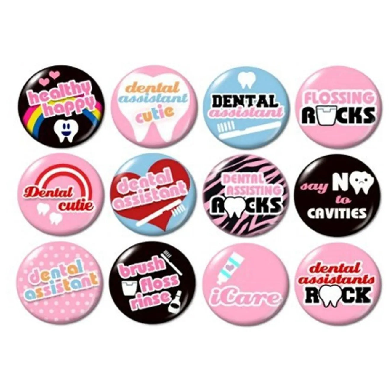 Dentist Dental Humor 12 Pcs Set 1.25-inch Pinback Button Default Title
