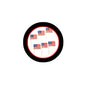 American flag cocktail picks: round black topper with multiple mini U.S. flags