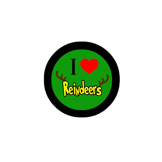 I Love Reindeers 2.25-inch Pinback Button Pin Brooch Default Title