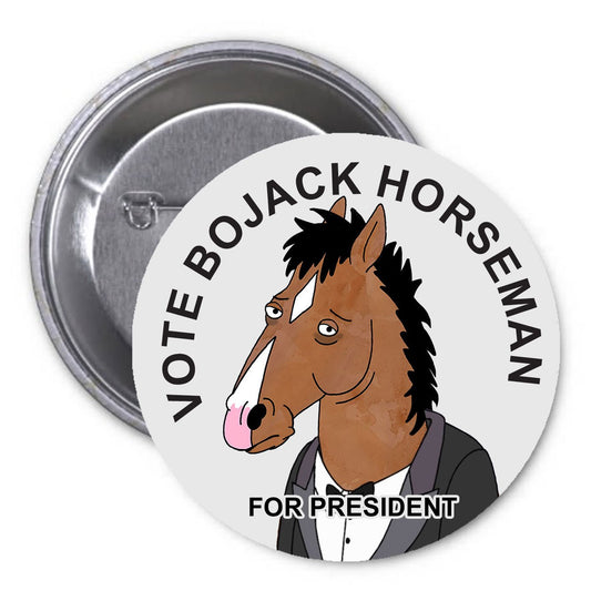 BobJack Horseman for President 2.25" Pinback Button Pin Humor Cartoon