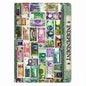 Passport cover holder with green money collage and vertical text panel