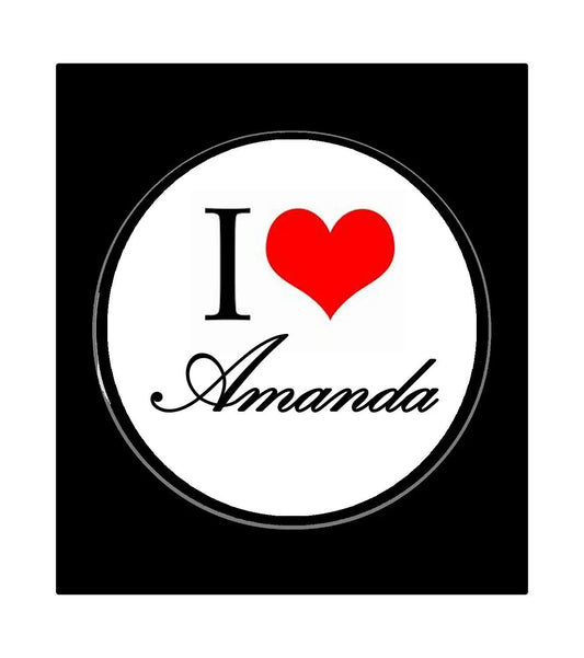 I Love Amanda Pin-back Badge 1.25-inch Pinback Default Title