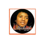 Circular pinback badge with portrait and “Michael 1958-2009” on black