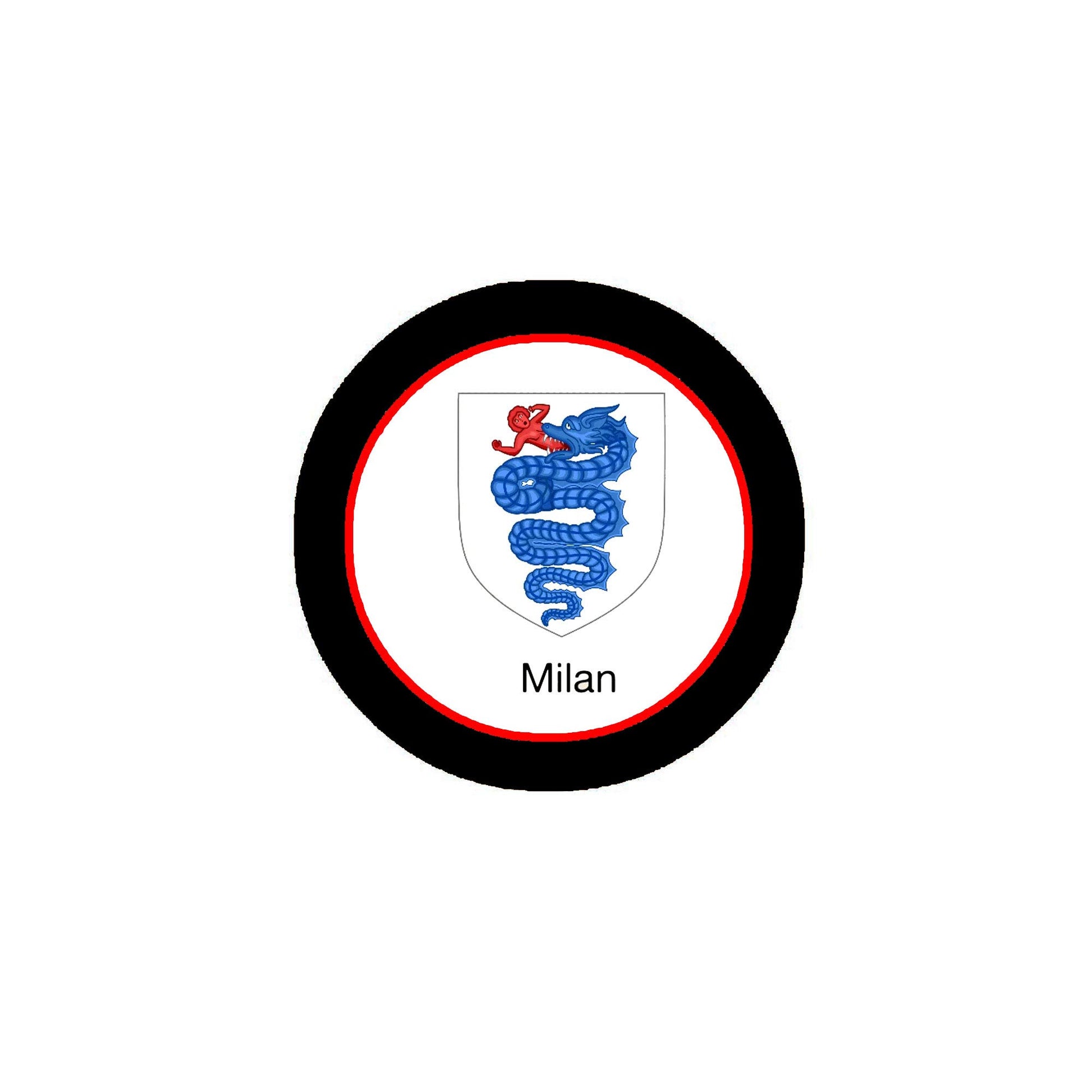 Milan 3-inch Coat of Arms of Medieval Europe Pinback Badge Brooch Default Title