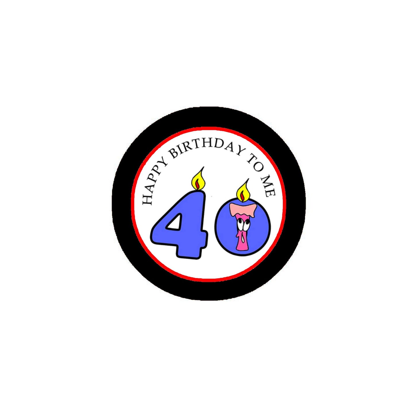 Candle 40th Birthday Pinback Button Pin 2.25"