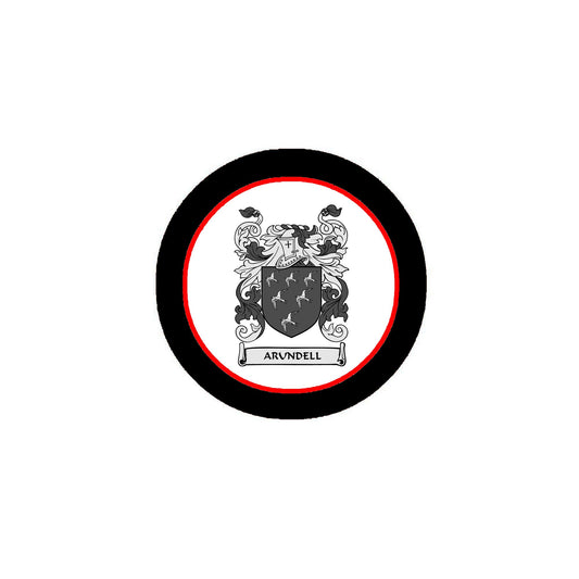 Arundell Family Crest 3" Coat of Arms Round Pinback Badge Brooch Pin Back