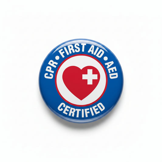CPR First Aid AED Pinback Brooch Resuscitation Emergency Rescue Responder V2 Default Title