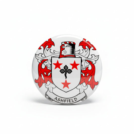 Ashfield Family Crest 3-inch Coat of Arms Fridge Round Magnet Default Title