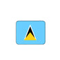 Saint Lucia flag mousepad, square design with blue field and centered black-yellow triangle