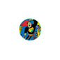 2.25-inch round enamel pin with colorful cartoon superhero character artwork