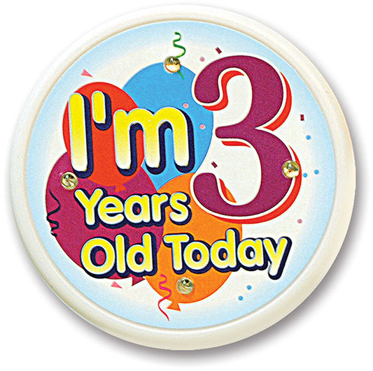 I am 3 Years Old 2.25-inch Pinback Button Pin Party Favor Birthday Default Title