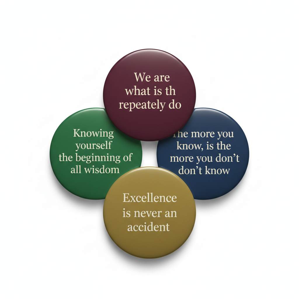 4 Pcs Aristotle Quotes Pinback 1.25-inch
