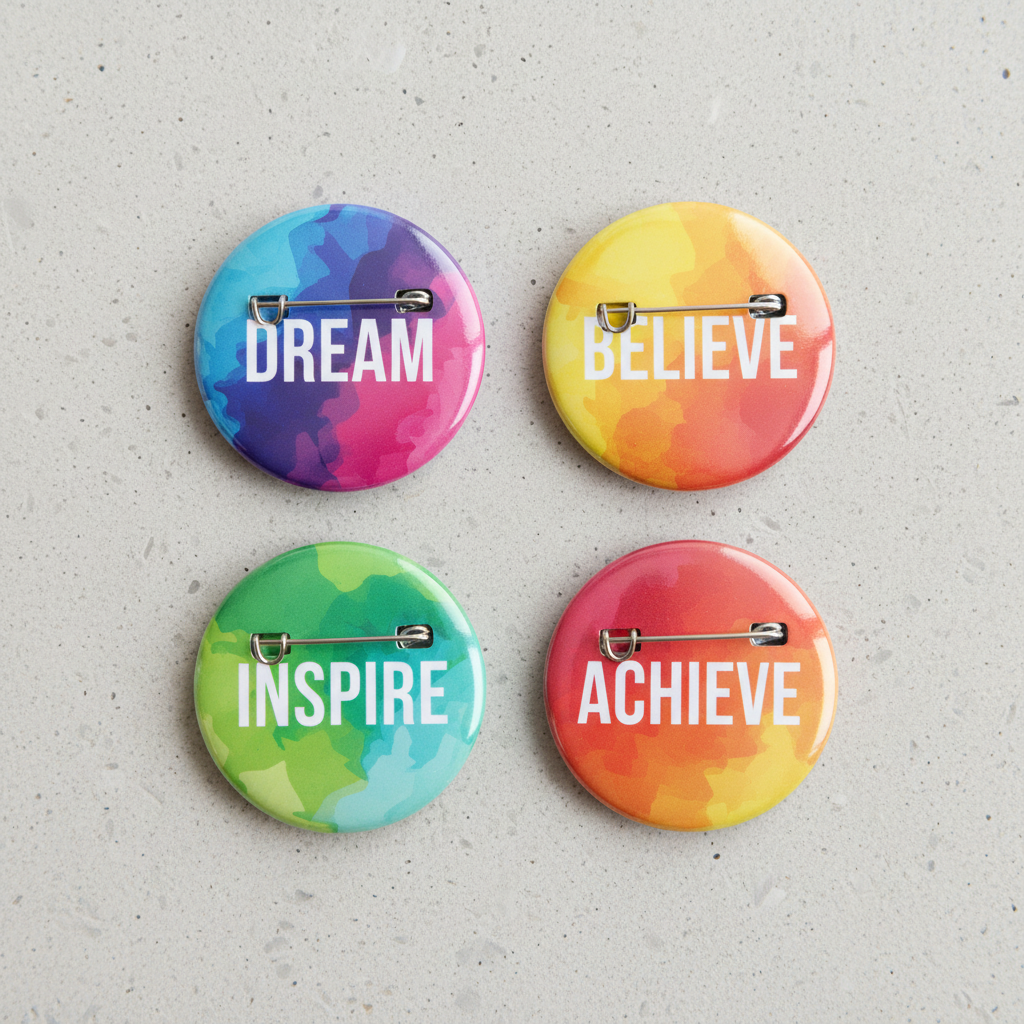 4 Pcs Inspirational Words Button Pinback 2.25-inch