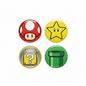 4 Pcs Super Mario Symbol Pinback 2.25-inch