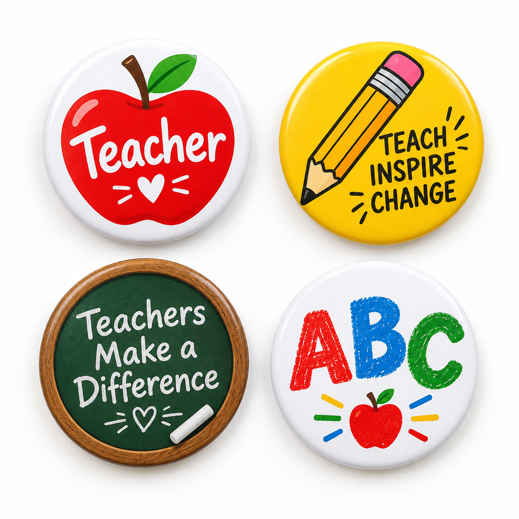 8 Pcs Teachers Pin Button 1.25-inch