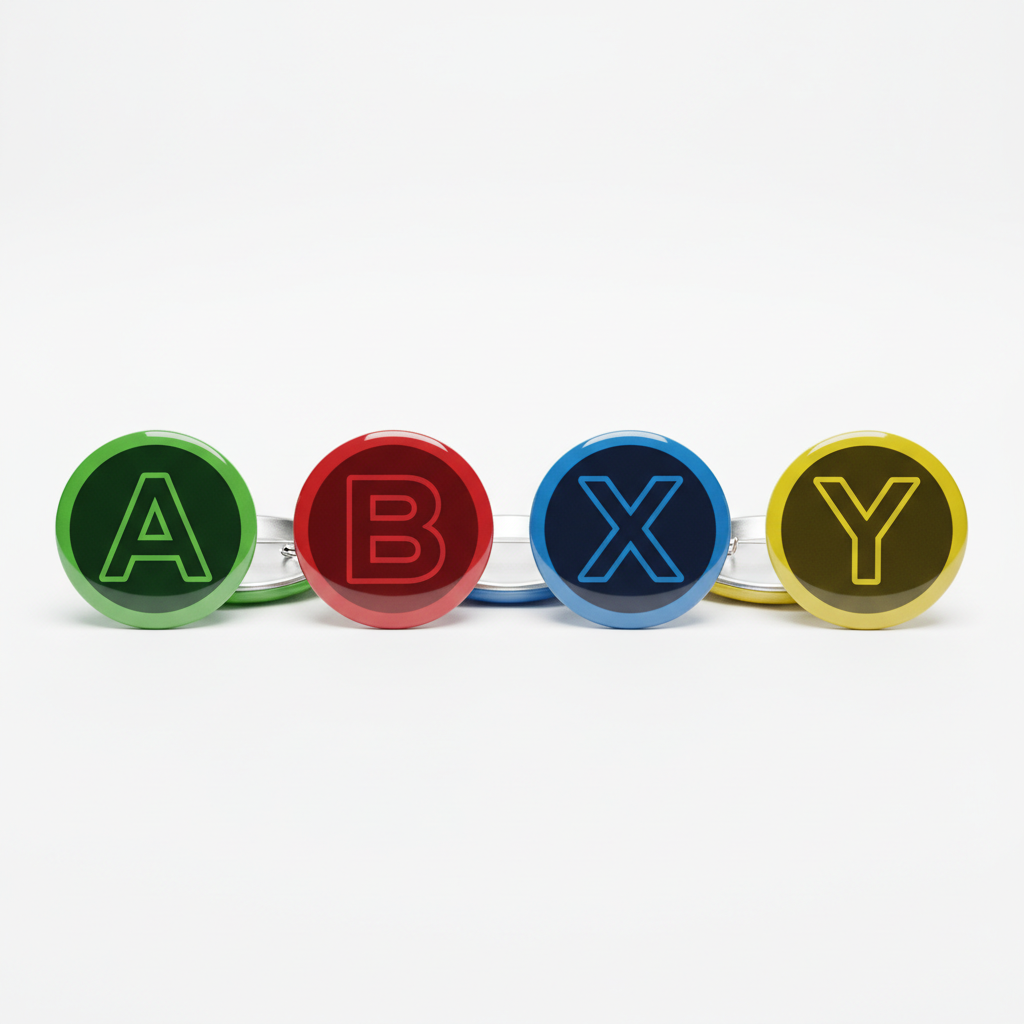 4 Pcs Xbox button Pinback 2.25-inch