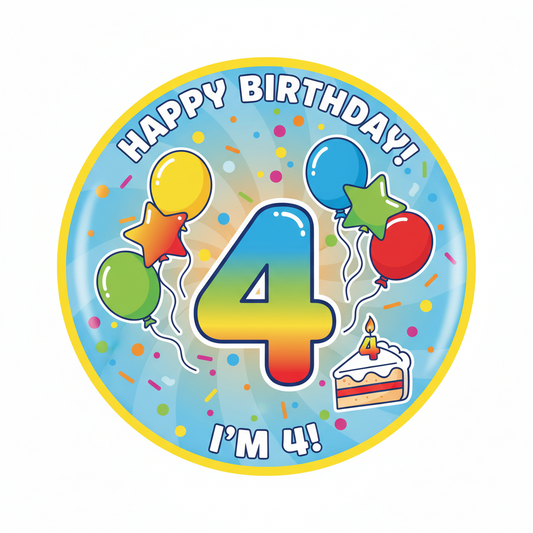 4 Year Old Birthday 2.25-inch Pinback