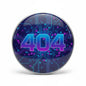 2.25-inch pinback button with purple and blue 404 circuit design