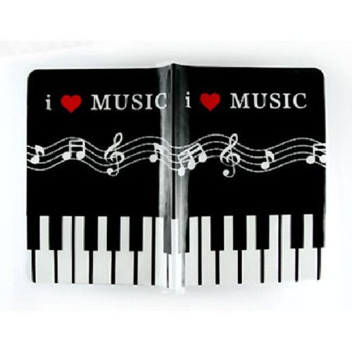 I love Music Piano Keyboard Musical Signs Passport Cover Holder ~ No more bent corners during travel Default Title