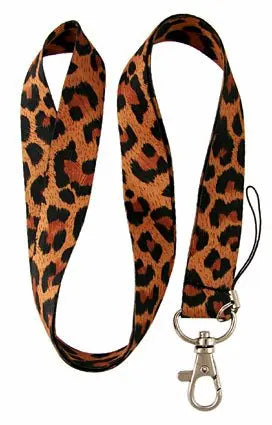 Leopard Print Brown Lanyard - DGK neck lanyard - 25mm x 45cm Default Title