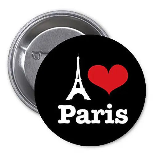 I Love Paris Pinback Button Pin Country Eiffeel Default Title