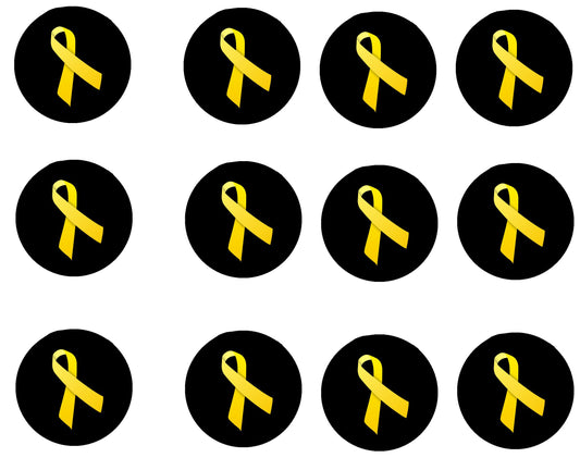 Yellow Ribbon Support our Troops 12 Pcs Pinback Button 1.25"