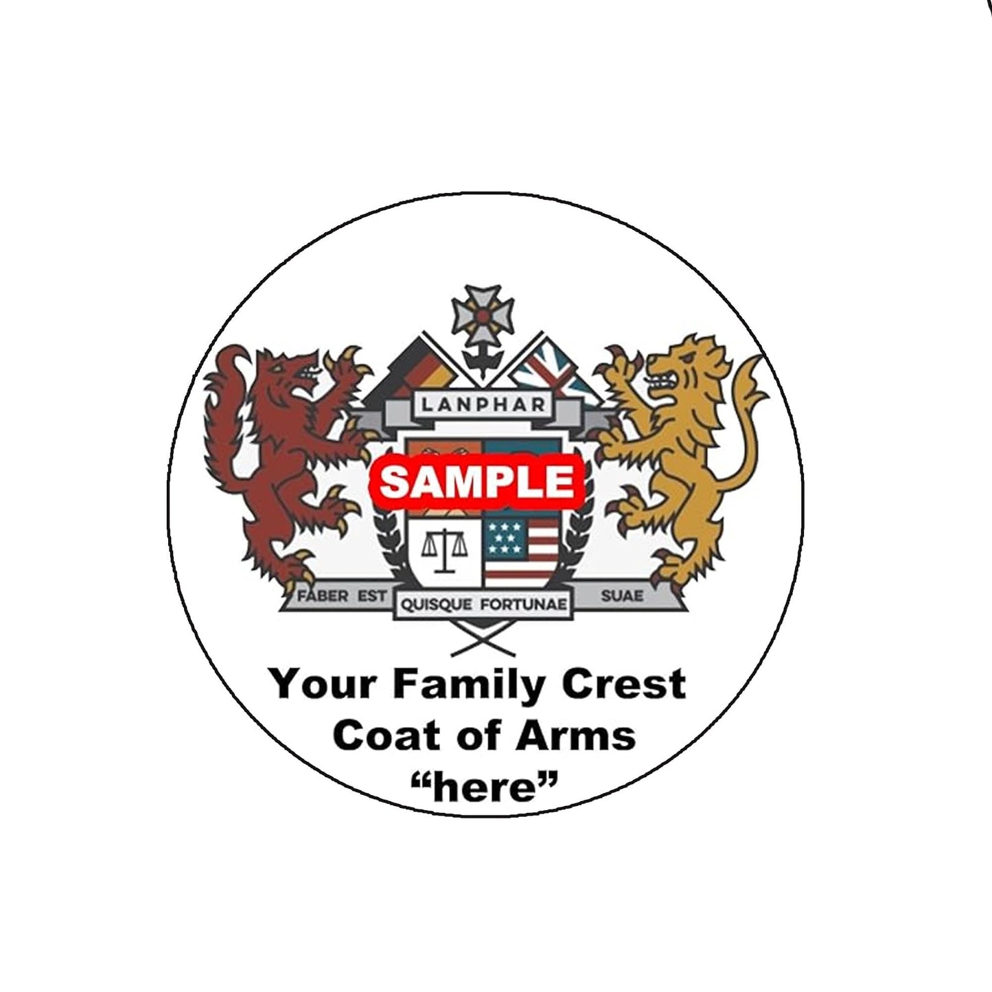 Dunn Family Crest 3-inch Coat of Arms Round Pin Back Button Badge Default Title
