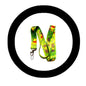 Green cartoon bear themed lanyard with metal clip and clasp, printed fabric strap.