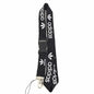 Black adidas-themed lanyard with metal clip and keyring, hook-and-phone strap