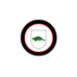 3-inch round coat of arms magnet with green crocodile shield and black red ring