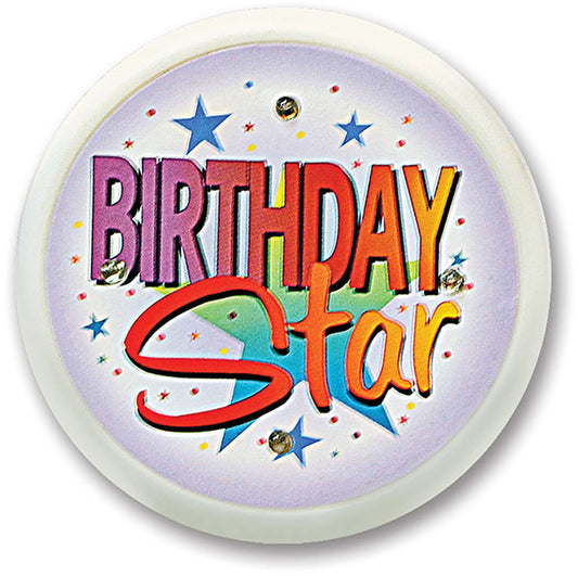 Birthday Star Pinback 2.25-inch Button Pin Default Title
