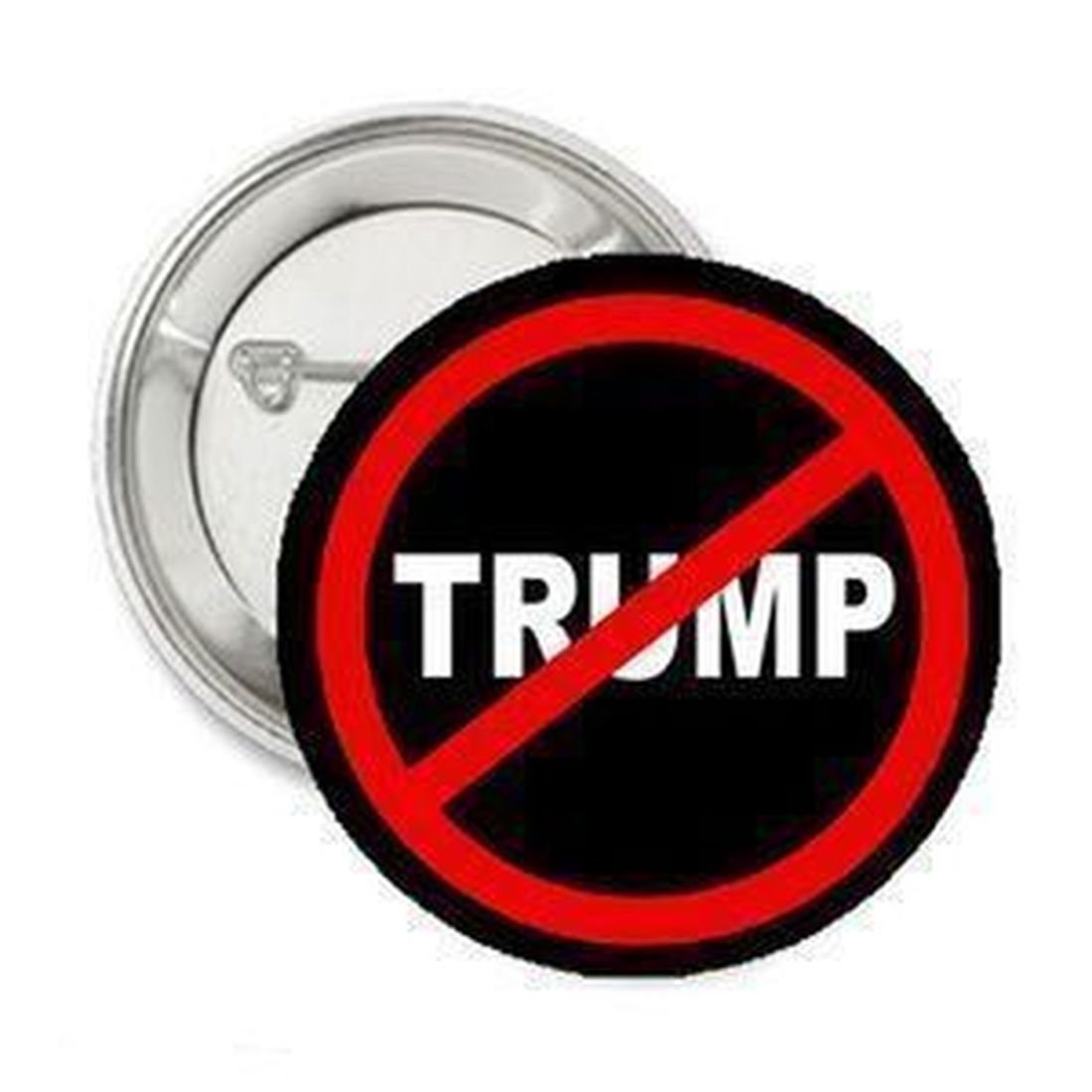 3ZLady Design Anti Trump No Trump 2.25" Black Pinback Button Pin - Political