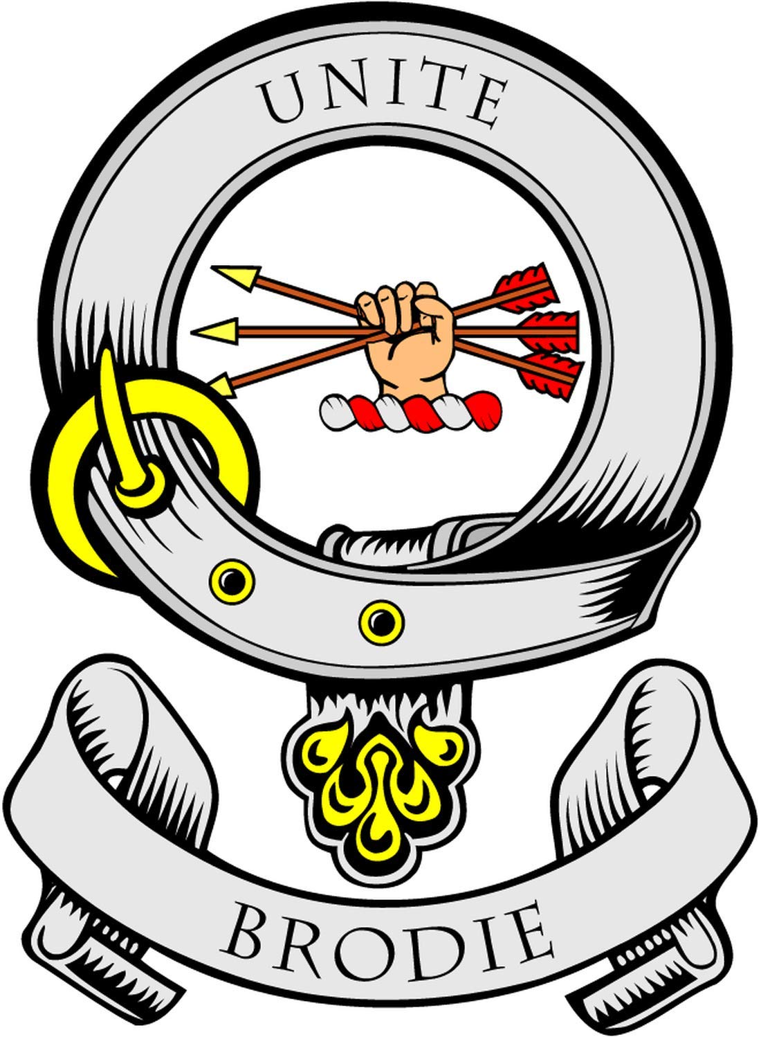 Brodie Family Crest 3" Coat of Arms Fridge Round Magnet