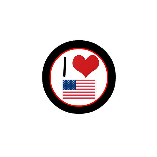 10 Pcs American Flag Heart badges Pinback Badge 2.25" for Jackets, Backpacks, etc.