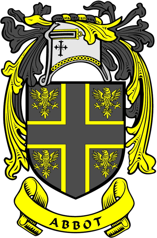 Abbot Family Crest 3" Coat of Arms Fridge Round Magnet