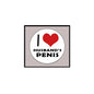 White round pinback button with 'HUSBAND'S PENIS' and red heart