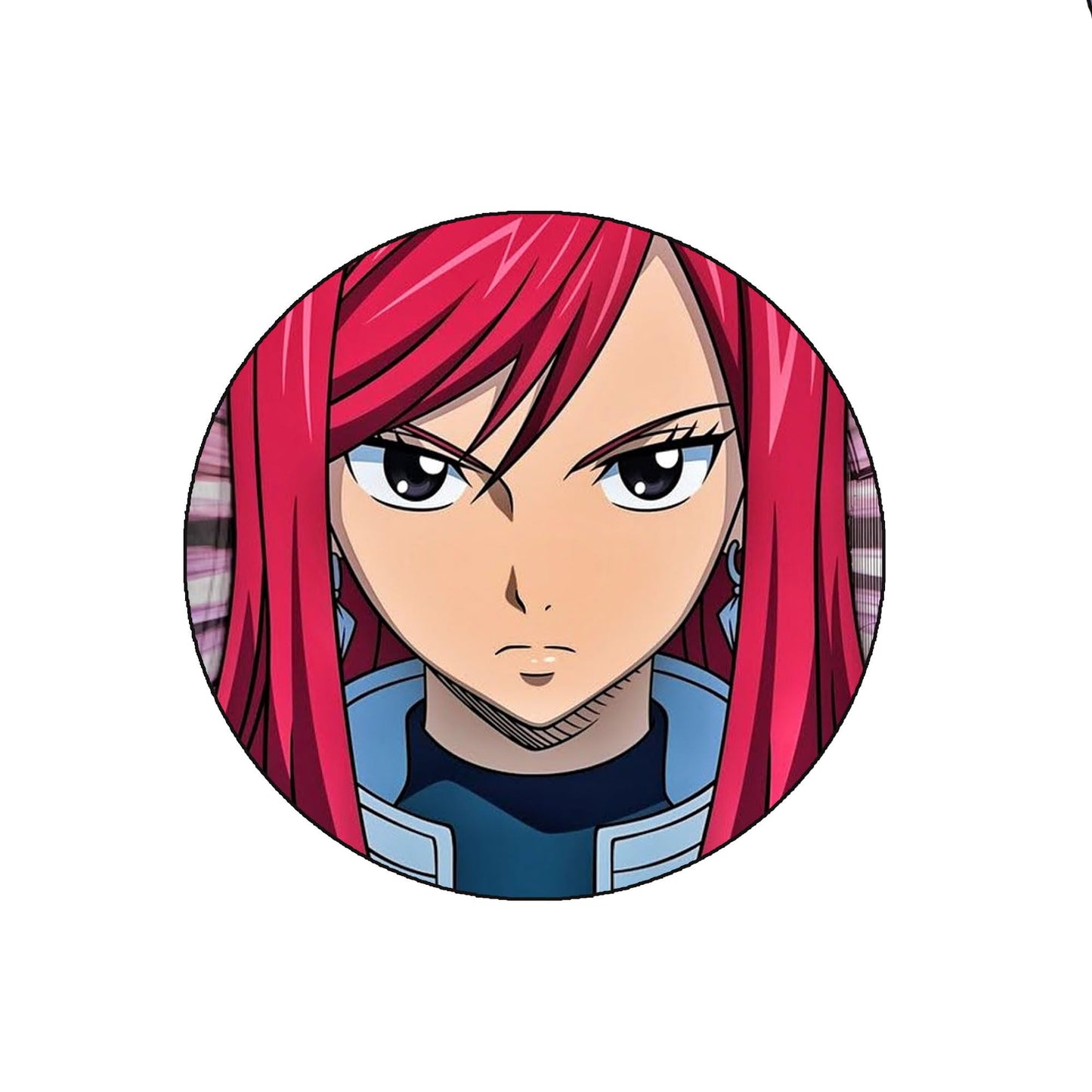 Erza Scarlet Badge Reels Cute Felt Retractable Badge Reels Themed Badge Holders Gift for Nurses Doctors ID Badges Name Cards Lanyards Holidays 1.45"