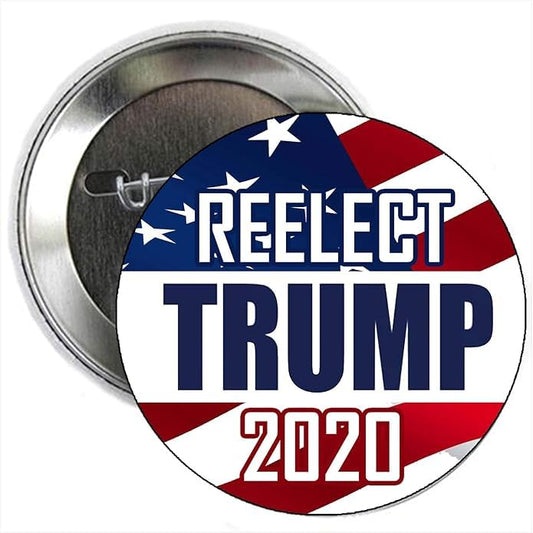 10 Pcs RE-Elect Trump Pinback Button for Jackets, Backpacks, etc. Pin Back, Badge 2.25"