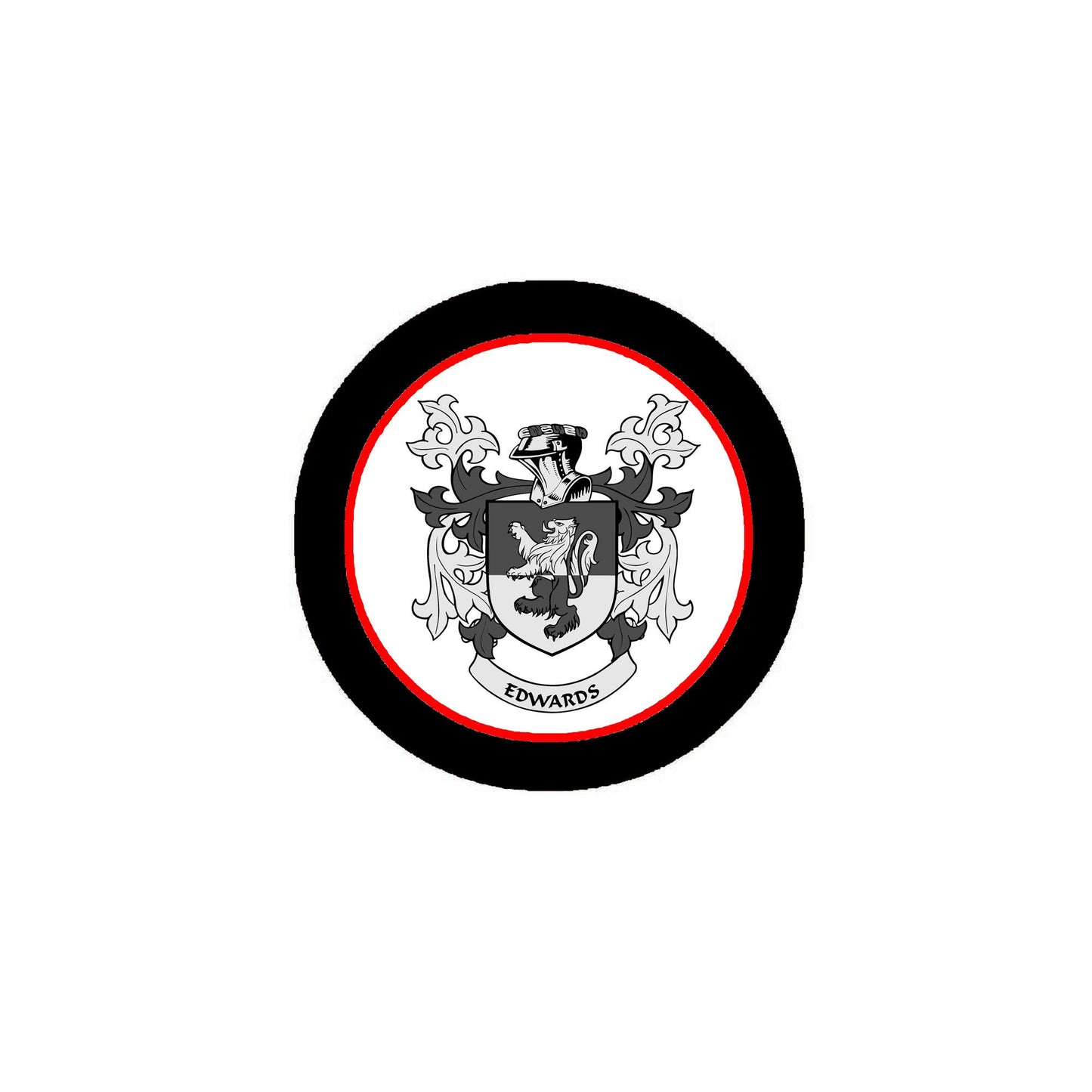 Edwards Family Crest 3" Coat of Arms Pinback Badge Brooch