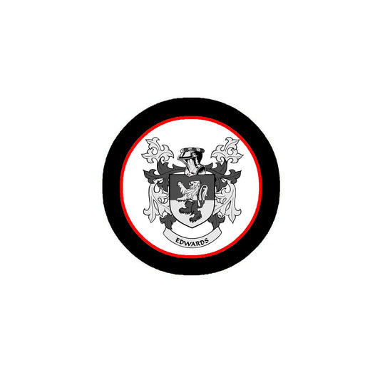 Edwards Family Crest 3" Coat of Arms Pinback Badge Brooch