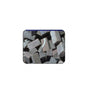 Gray textured brick-pattern mouse pad with rounded corners and blue edge